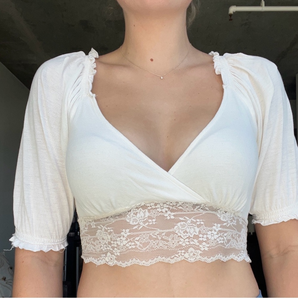 Urban Outfitters Cream Textured Top